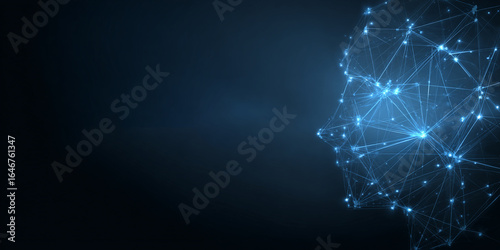 INTERFAZ FUTURISTA DE IA: LÍNEAS DE DATOS AZULES NEÓN