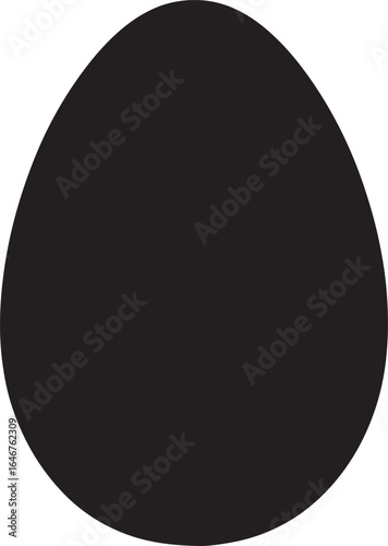 Duck egg silhouette icon in simple minimal style, perfect for farm, poultry, cooking, and food design uses.