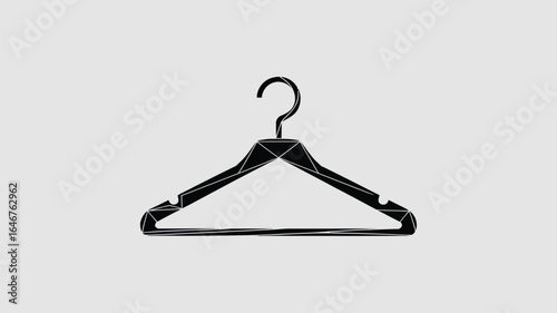 Sleek black clothes hanger with modern geometric design, perfect for fashion boutiques, retail displays, and stylish home organization concepts.