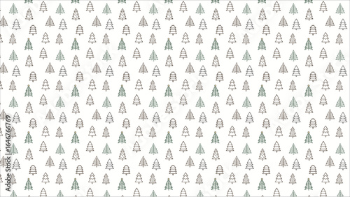A stylish set of minimalist Christmas tree icons in a trendy monoline art style, providing clean and simple graphics for your festive social media branding.