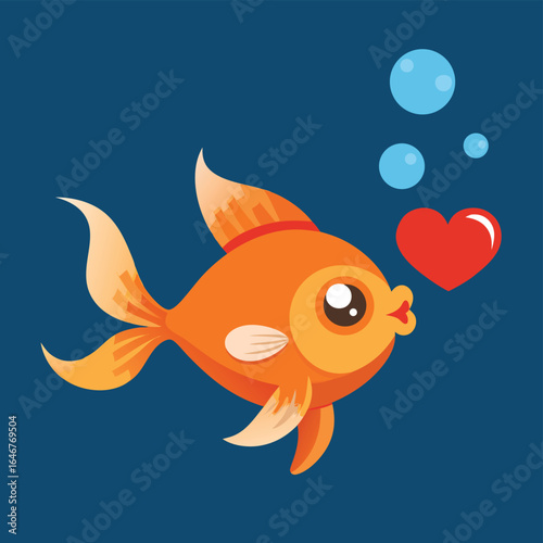 goldfish blowing heart bubbles   (1).eps