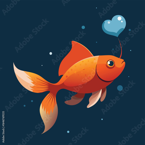 goldfish blowing heart bubbles   (2).eps