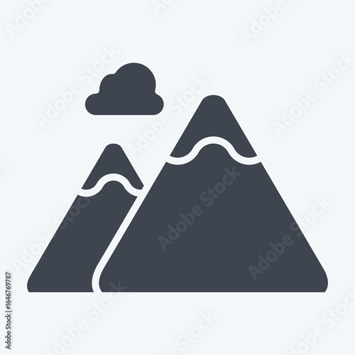 Icon Mountain. related to Natural Resources symbol. glyph style. design editable