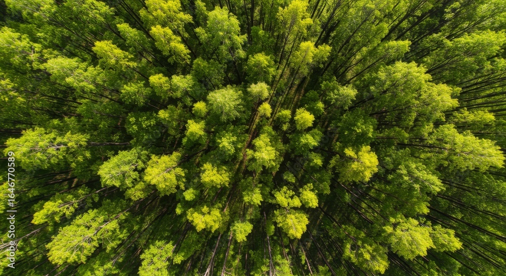 Fototapeta premium Aerial View of Lush Green Forest Canopy