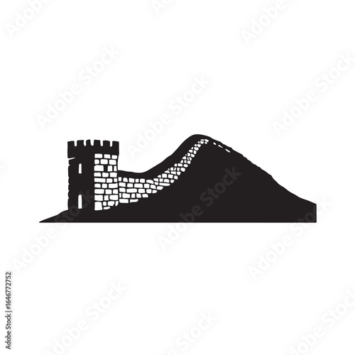 Hadrian’s Wall Minimal Silhouette Vector