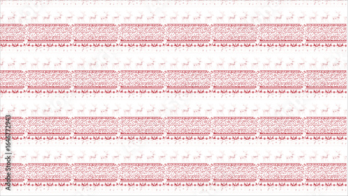 A beautiful red and white Christmas pattern with a knitted texture and Nordic-inspired designs like hearts and trees, creating a traditional and timeless holiday feel.