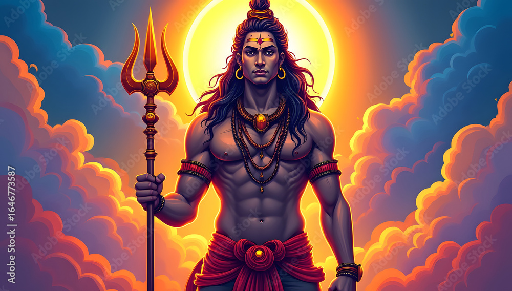 Fototapeta premium Lord Shiva Vector Illustration