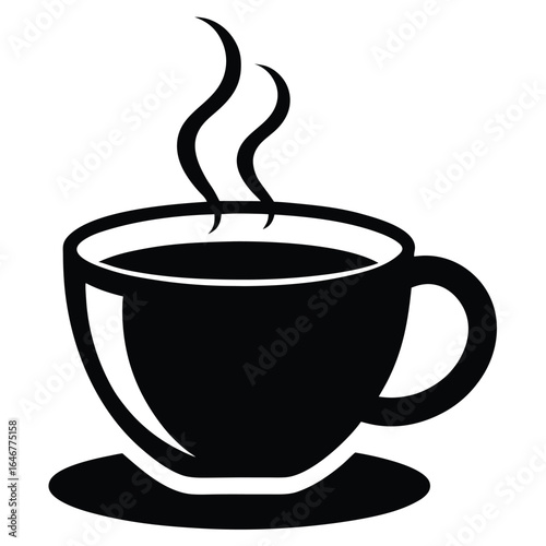 Cup of hot coffee and tea vector illustration with mug and steam