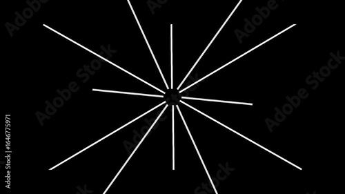 Abstract radial white line animation with minimal style, ideal for clean motion backgrounds or modern visual