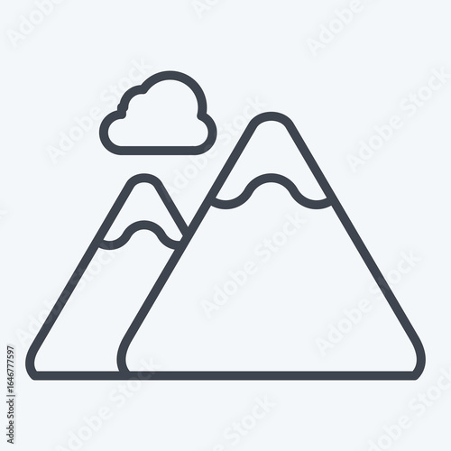 Icon Mountain. related to Natural Resources symbol. line style. design editable