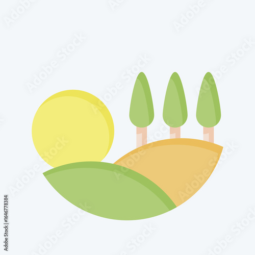 Icon Field. related to Natural Resources symbol. flat style. design editable