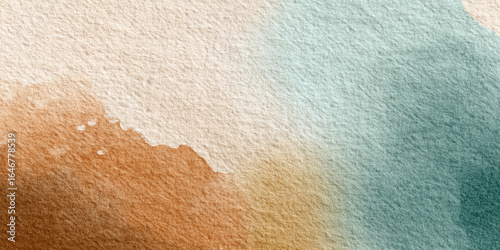 FONDO DE ACUARELA ABSTRACTO EN TONOS TIERRA Y AGUAMARINA