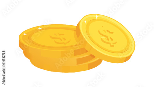 Gold coins stack vector illustration for wealth investment and finance concept asset and currency design
