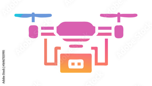 Drone vector illustration for aerial photography and videography with modern design and colorful gradient