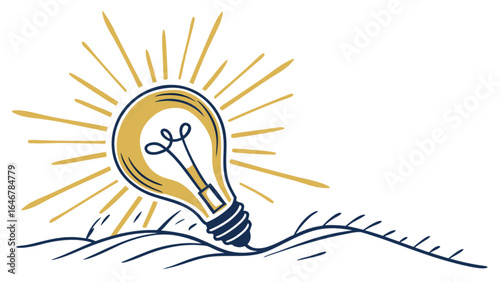 Lightbulb idea innovation creative inspiration energy solution concept design vector illustration drawing