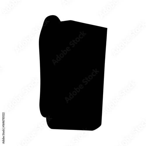 Silhouette of a cup or container with a partial lid shape