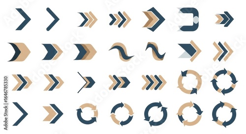Collection of various arrow shapes and directional icons for design and navigation