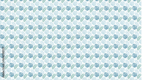 A beautiful and subtle seamless pattern of see-through tropical leaves, where the transparent effect adds a layer of elegance and grace to the overall design.