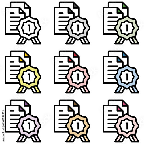 イラストアイコンセット：スポーツメダルファイル	
