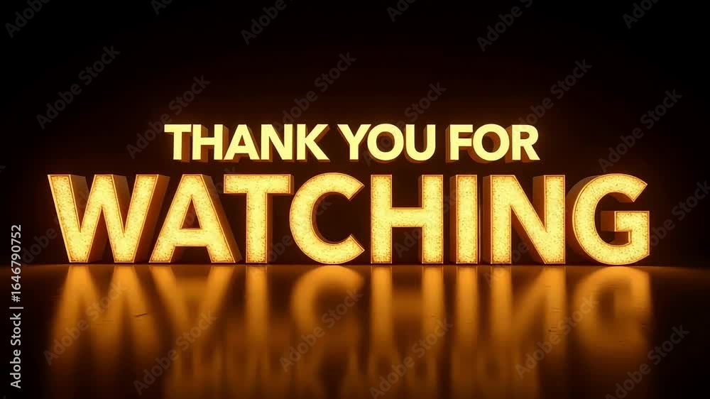 Thank you for watching text on a dark background, end screen for videos