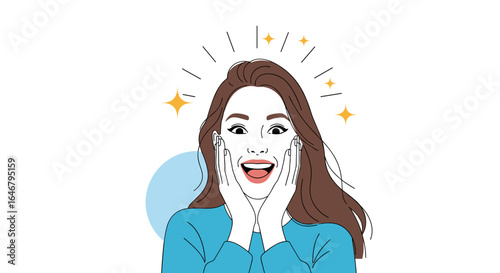 Excited woman reacts with joy to amazing news showing pure happiness