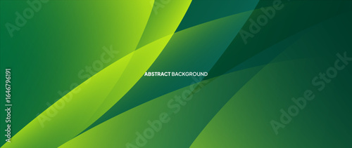 Green abstract background with round objects overlapping each other to form a beautiful pattern. Vector template for digital lux business banner, contemporary formal invitation, luxury voucher