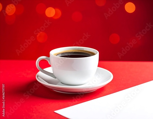 Coffee Cup Red Festive Background.