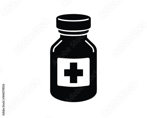 Medical Bottle Icon Healthcare & Pharmacy Symbolism