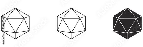 UntitledVector art of icosahedron shapes isolated on white background a geometric exploration of platonic solids, showcasing the beauty and complexity of mathematical forms in abstract vector illustra