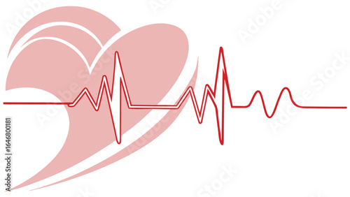 Heart health ekg heartbeat pulse lifeline cardiology medical concept vector illustration design template