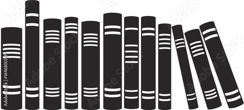 UntitledVector art of a silhouette of a bookshelf filled with books, isolated on white background, representing knowledge, education, and the joy of reading and learning