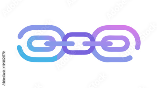 Gradient chain link vector illustration for connection concept and network symbol digital design asset