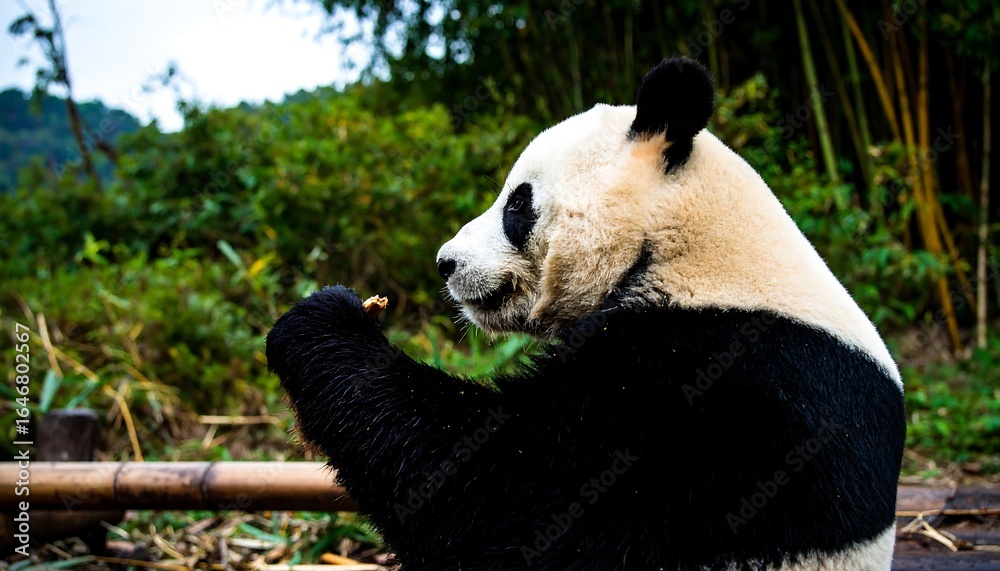 Obraz premium Panda eating bamboo (1)