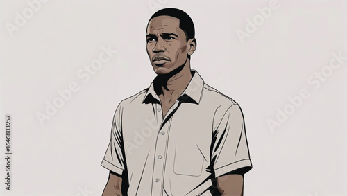 High Resolution Vector Illustration young man in AI Generate