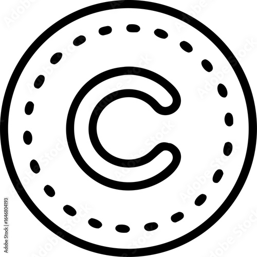 Classic copyright symbol for legal protection and intellectual property