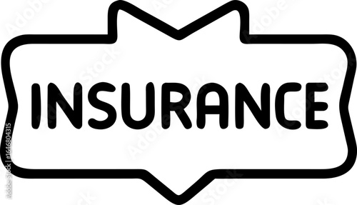 Modern abstract insurance symbol with clean lines and geometric shapes