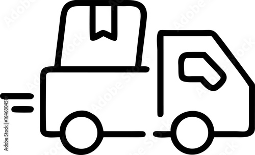 Modern graphic illustration of a product being delivered to a customer s doorstep
