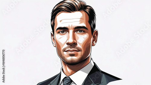 High Resolution Vector Illustration young man in AI Generate
