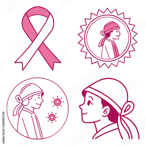 Pink ribbon symbolizing hope and strength for cancer patients and survivors facing health challenges