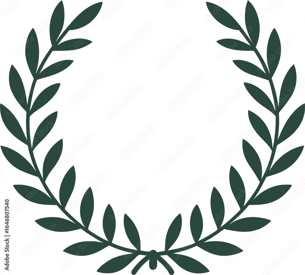 Fototapeta premium Laurel wreath for victory and peace, suitable for awards, certificates, logos, and victorythemed designs for various projects and celebrations.