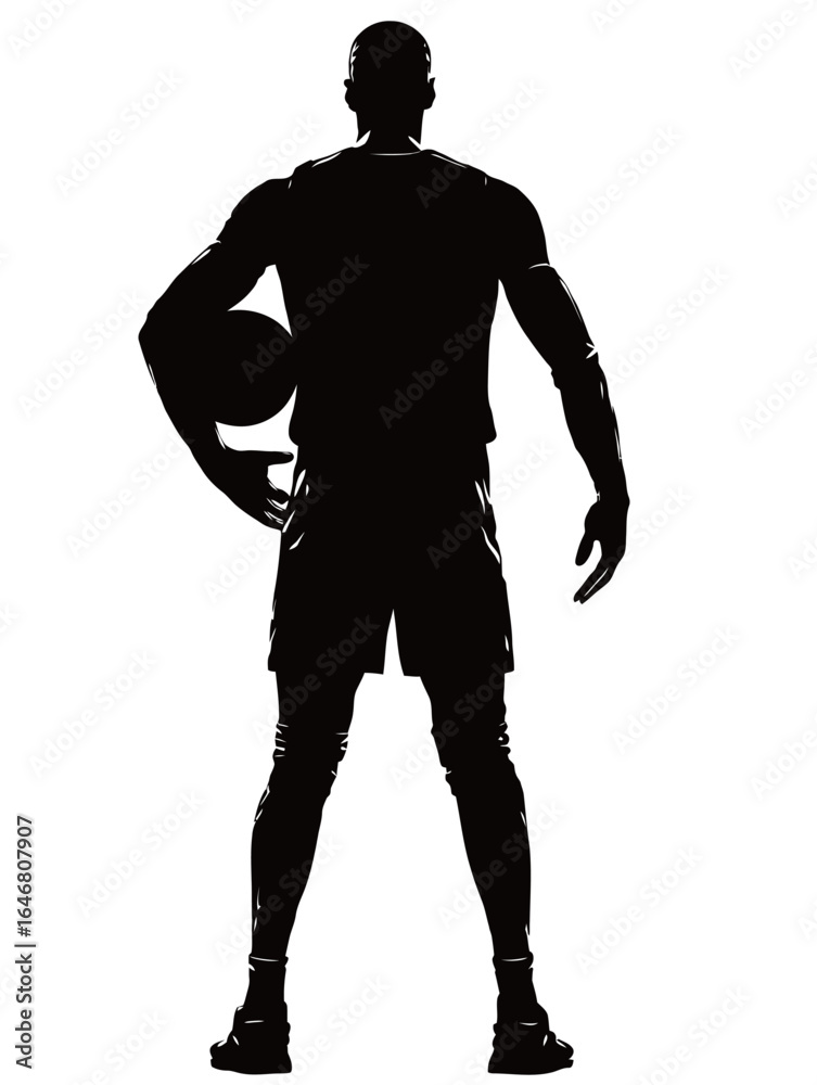 A basketball player with the number 22 on his jersey. He is holding a basketball. He is standing in front of a white background A basketball player with the number 22 on his jersey. He is holding a basketball. He is standing in front of a white background