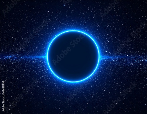 Dark space with glowing circle