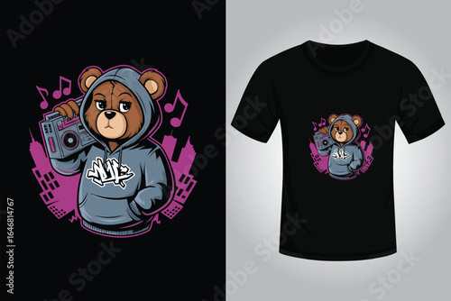 Bear Streetwear T Shirt Design