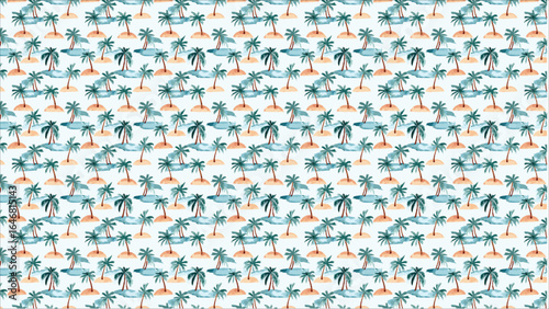 A vibrant and cheerful watercolor illustration of a lively beach day scene, with colorful umbrellas and people enjoying the sun and sea in a beautiful painted style.