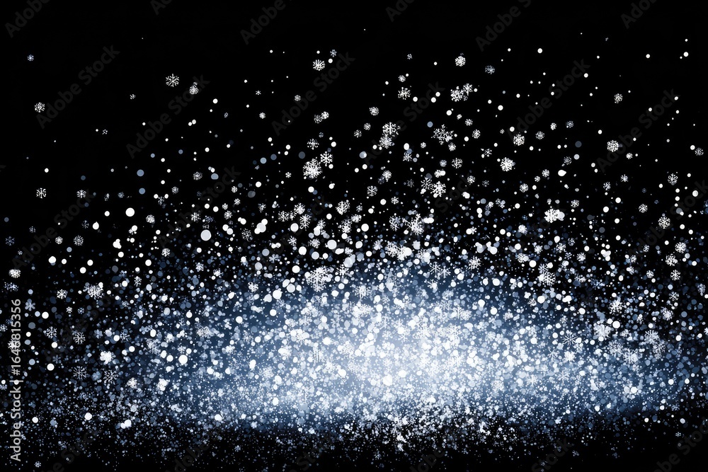 Obraz premium Snow flurry explosion on black
