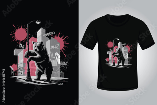Bear Streetwear T Shirt Design