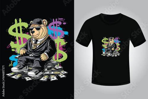 Bear Streetwear T Shirt Design