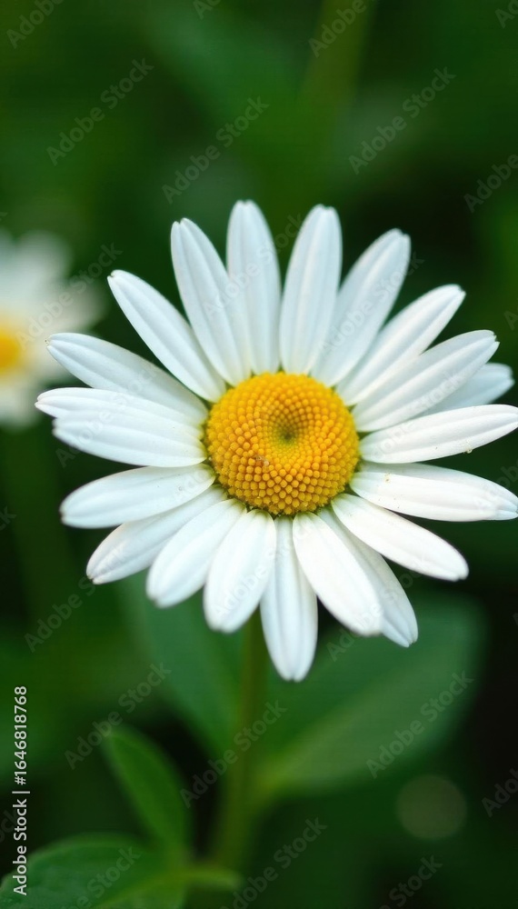 Close-up of a daisy, showcasing yellow center and white rays, yellow, bright Close-up of a daisy, showcasing yellow center and white rays, yellow, bright