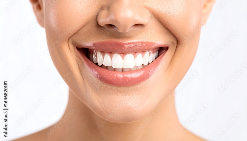 Obraz premium Close-up of a woman's healthy smile (1)