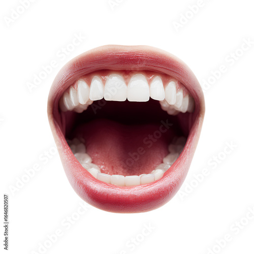  Human mouth laughing white background